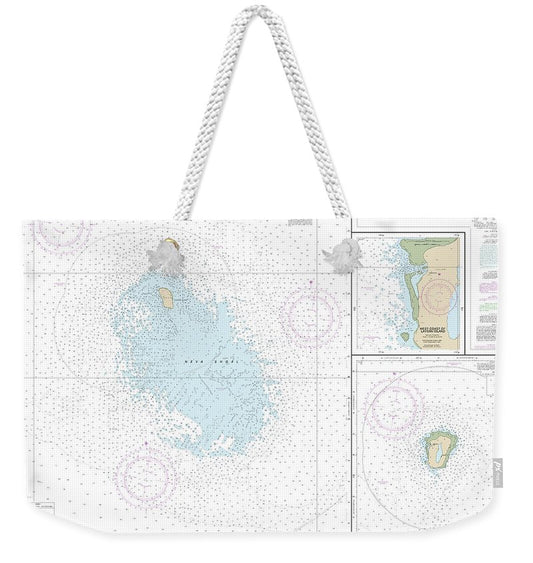 Nautical Chart-19442 Lisianski-laysan Island, West Coast-laysan Island - Weekender Tote Bag