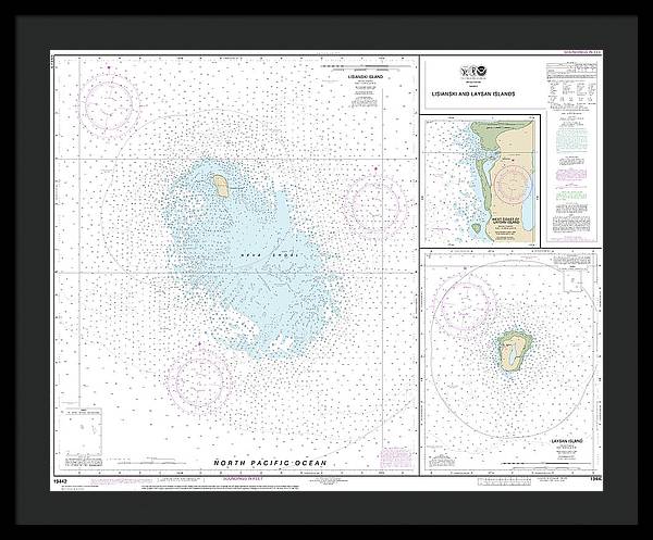 Nautical Chart-19442 Lisianski-laysan Island, West Coast-laysan Island - Framed Print