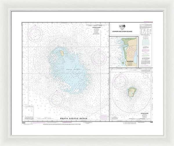 Nautical Chart-19442 Lisianski-laysan Island, West Coast-laysan Island - Framed Print