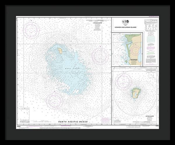 Nautical Chart-19442 Lisianski-laysan Island, West Coast-laysan Island - Framed Print