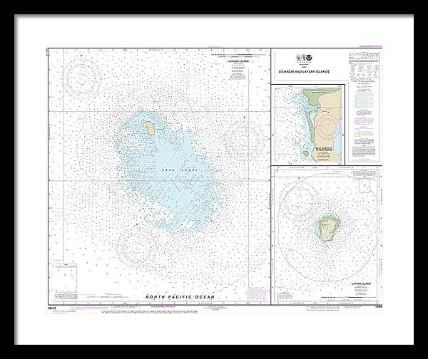 Nautical Chart-19442 Lisianski-laysan Island, West Coast-laysan Island - Framed Print