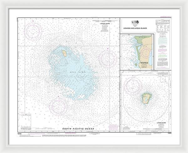 Nautical Chart-19442 Lisianski-laysan Island, West Coast-laysan Island - Framed Print