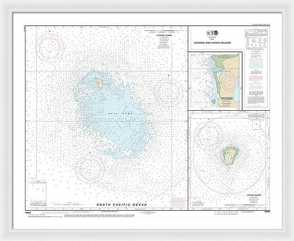 Nautical Chart-19442 Lisianski-laysan Island, West Coast-laysan Island - Framed Print