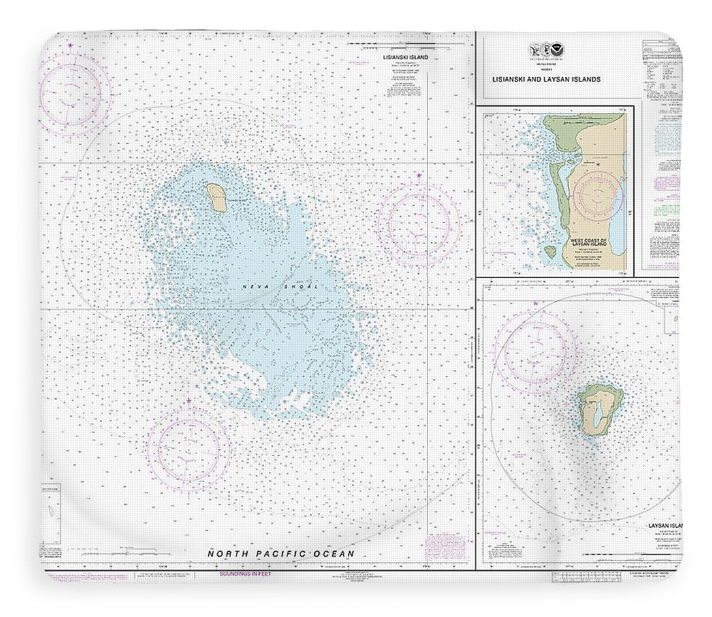 Nautical Chart-19442 Lisianski-laysan Island, West Coast-laysan Island - Blanket