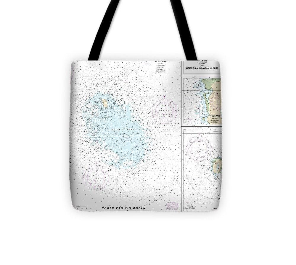 Nautical Chart 19442 Lisianski Laysan Island, West Coast Laysan Island Tote Bag