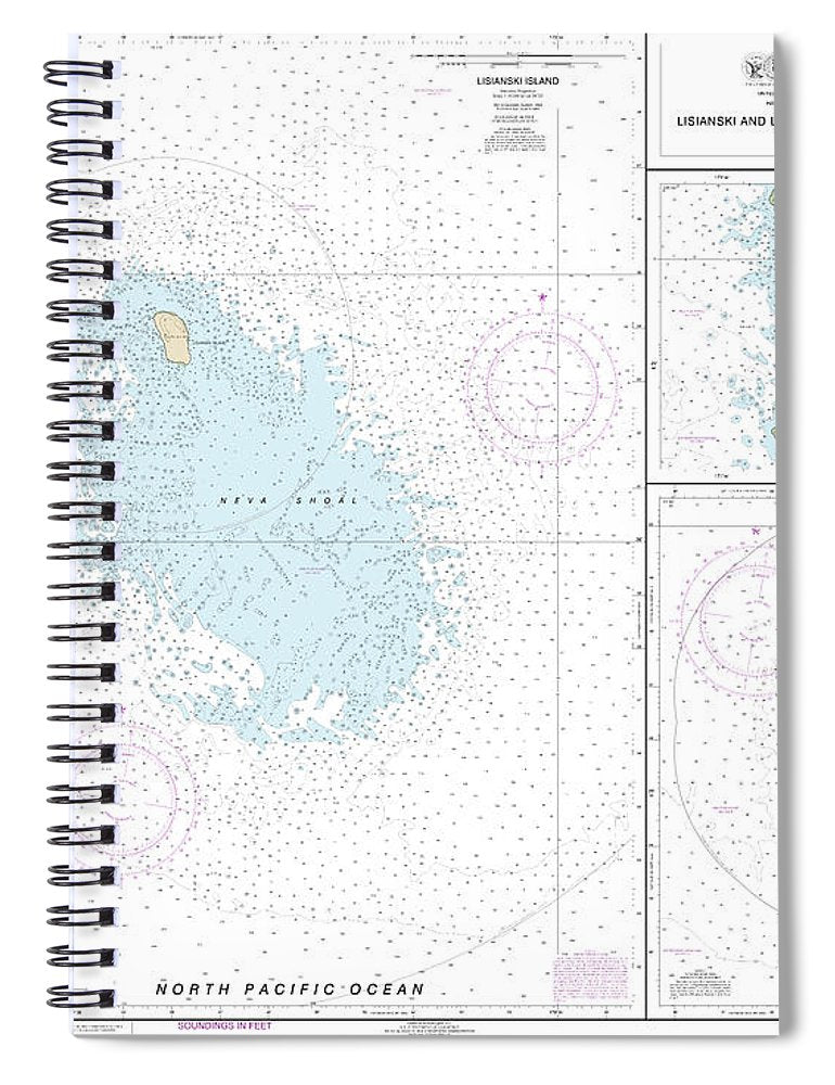 Nautical Chart 19442 Lisianski Laysan Island, West Coast Laysan Island Spiral Notebook