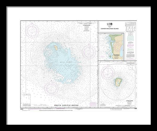 Nautical Chart-19442 Lisianski-laysan Island, West Coast-laysan Island - Framed Print