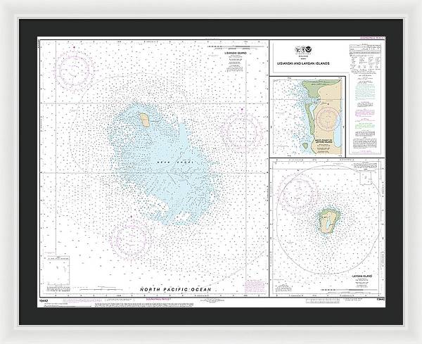 Nautical Chart-19442 Lisianski-laysan Island, West Coast-laysan Island - Framed Print