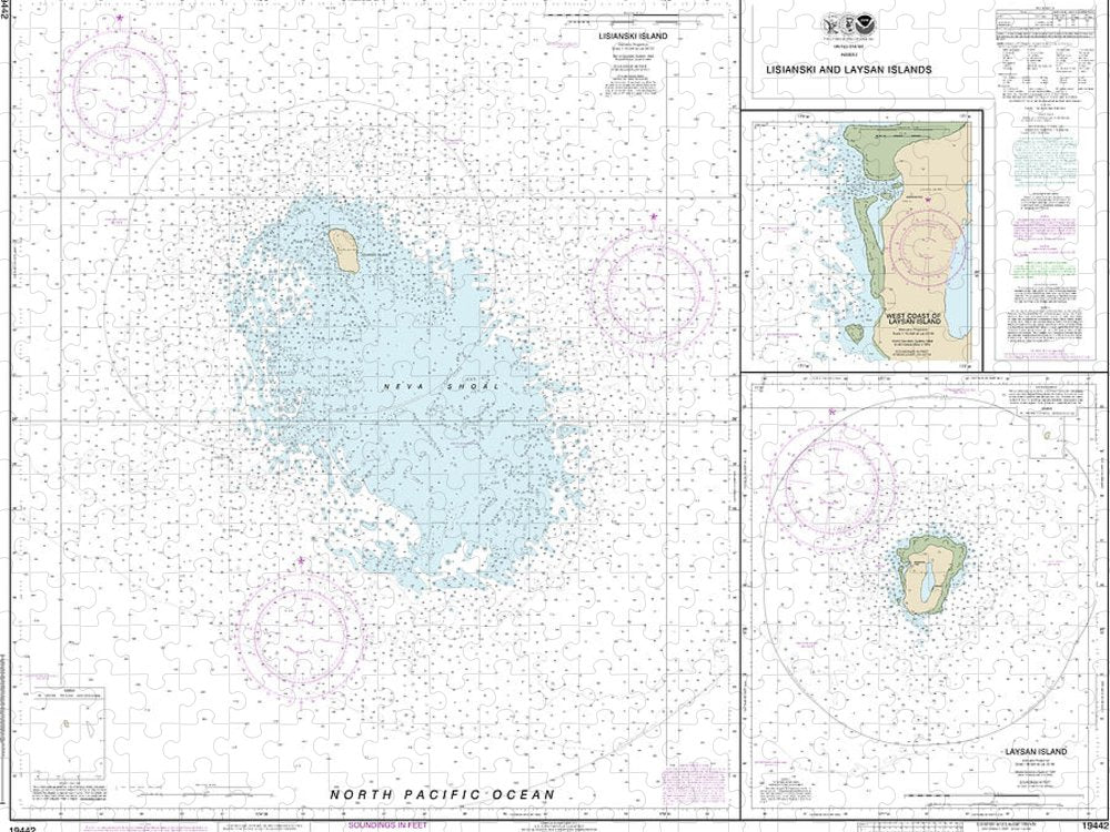 Nautical Chart 19442 Lisianski Laysan Island, West Coast Laysan Island Puzzle