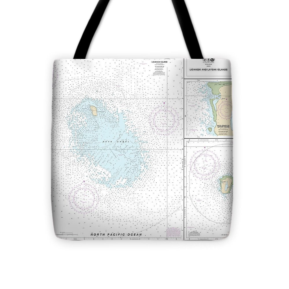 Nautical Chart-19442 Lisianski-laysan Island, West Coast-laysan Island - Tote Bag