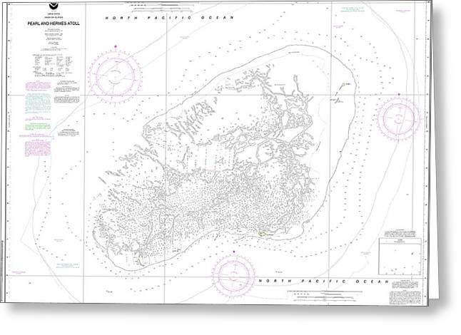 Nautical Chart-19461 Pearl-hermes Atoll - Greeting Card