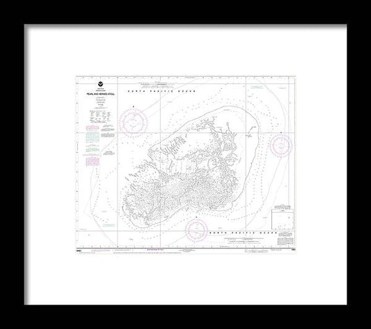 A beuatiful Framed Print of the Nautical Chart-19461 Pearl-Hermes Atoll by SeaKoast