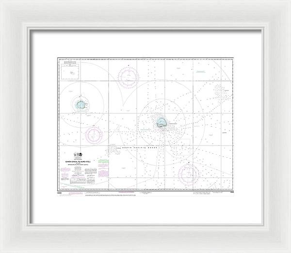 Nautical Chart-19480 Gambia Shoal-kure Atoll Including Approaches-the Midway Islands - Framed Print