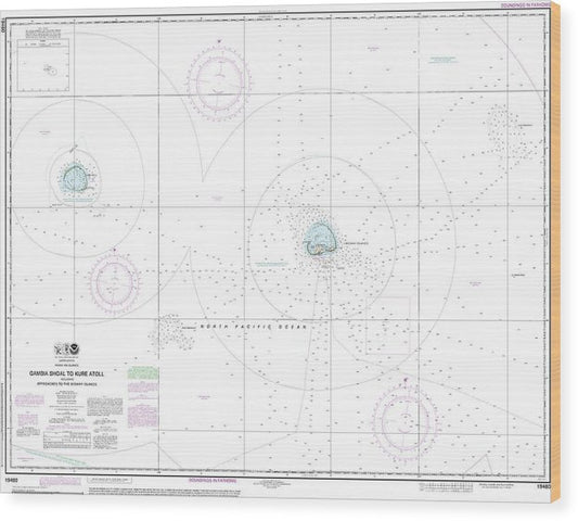 Nautical Chart-19480 Gambia Shoal-Kure Atoll Including Approaches-The Midway Islands Wood Print
