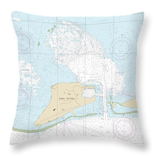 Nautical Chart-19482 Hawaiian Islands Midway Islands - Throw Pillow