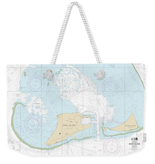Nautical Chart-19482 Hawaiian Islands Midway Islands - Weekender Tote Bag