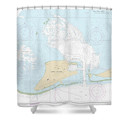 Nautical Chart 19482 Hawaiian Islands Midway Islands Shower Curtain