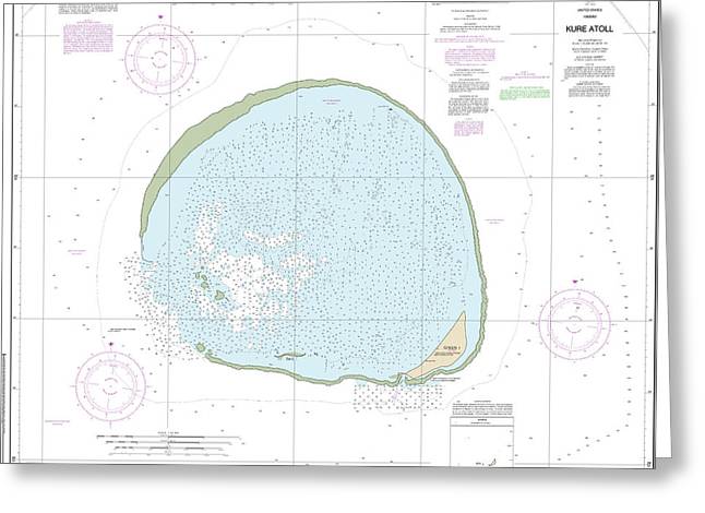 Nautical Chart-19483 Hawaii Kure Atoll - Greeting Card