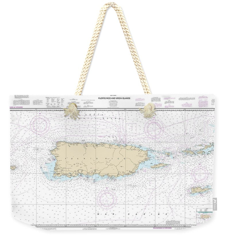 Nautical Chart-25640 Puerto Rico-virgin Islands - Weekender Tote Bag