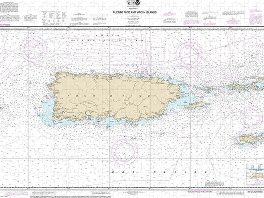 Nautical Chart 25640 Puerto Rico Virgin Islands Puzzle