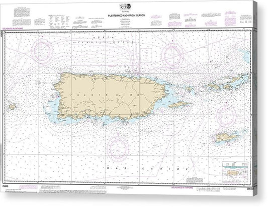Nautical Chart-25640 Puerto Rico-Virgin Islands  Acrylic Print