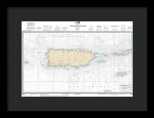 Nautical Chart-25640 Puerto Rico-virgin Islands - Framed Print
