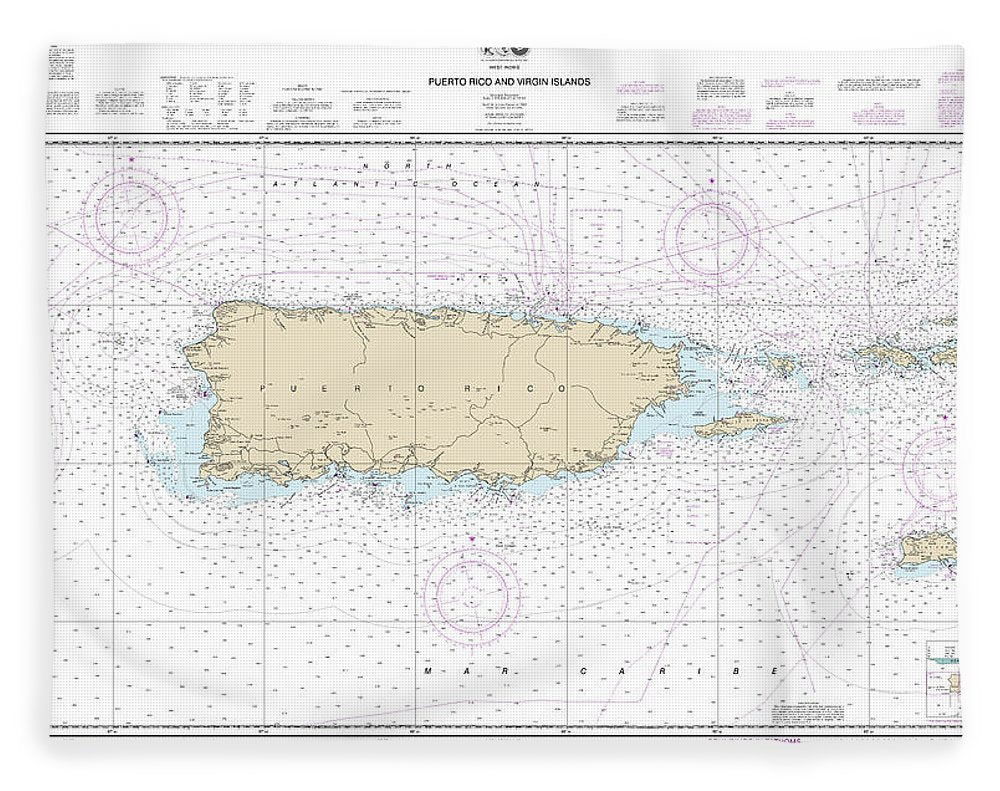 Nautical Chart-25640 Puerto Rico-virgin Islands - Blanket