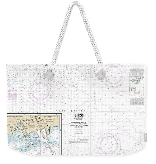 Nautical Chart-25641 Virgin Islands-virgin Gorda-st Thomas-st Croix, Krause Lagoon Channel - Weekender Tote Bag