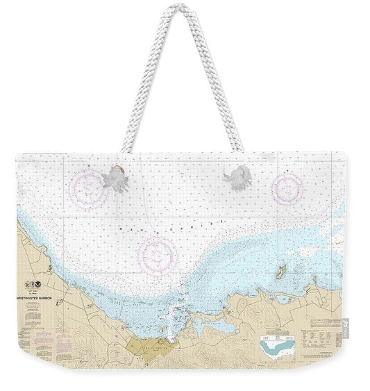 Nautical Chart-25645 Christiansted Harbor - Weekender Tote Bag