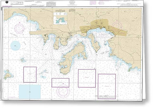 Nautical Chart-25649 Saint Thomas Harbor - Greeting Card