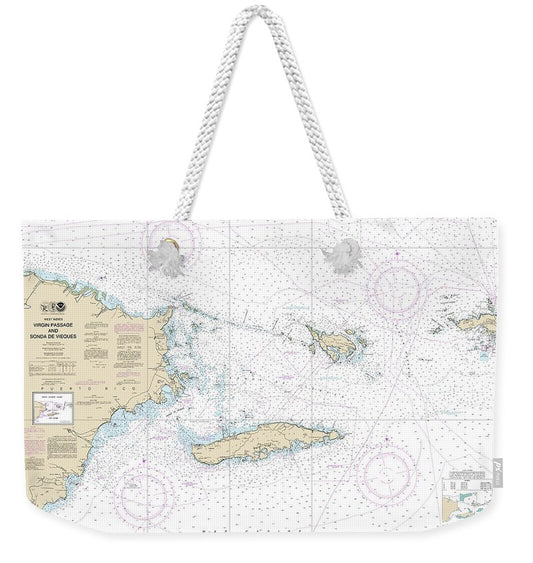 Nautical Chart-25650 Virgin Passage-sonda De Vieques - Weekender Tote Bag
