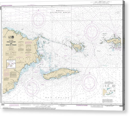 Nautical Chart-25650 Virgin Passage-Sonda De Vieques  Acrylic Print