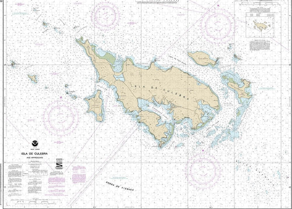 Nautical Chart-25653 Isla De Culebra-approaches - Puzzle