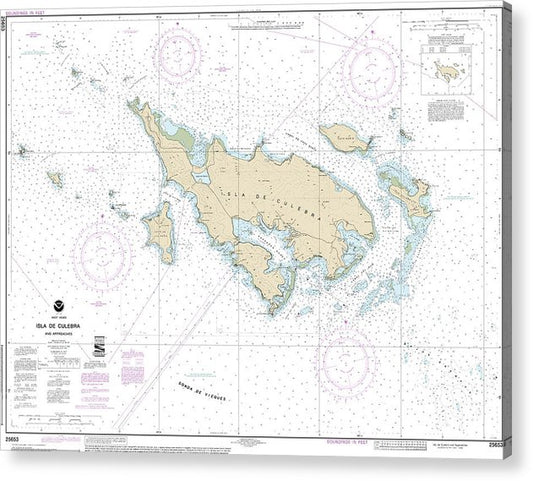 Nautical Chart-25653 Isla De Culebra-Approaches  Acrylic Print