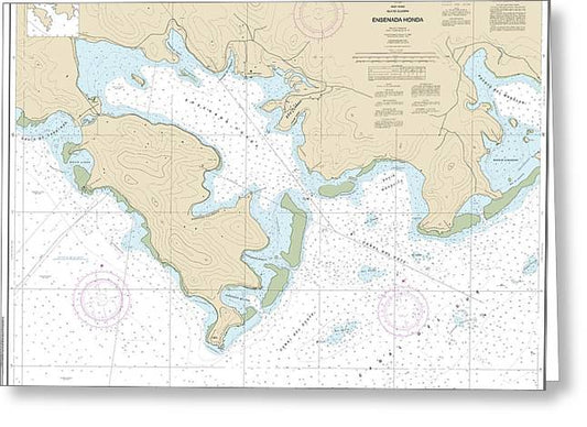 Nautical Chart-25654 Ensenada Honda - Greeting Card