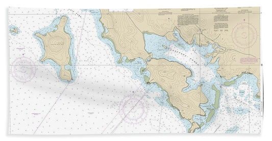 Nautical Chart-25655 Ensenada Honda-canal De Luis Pena - Bath Towel