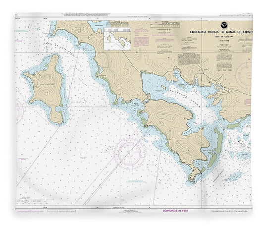 Nautical Chart 25655 Ensenada Honda Canal De Luis Pena Blanket