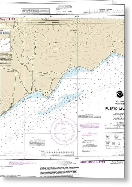 Nautical Chart-25659 Puerto Maunabo - Greeting Card