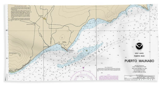Nautical Chart-25659 Puerto Maunabo - Bath Towel