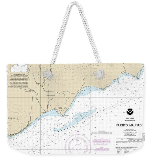 Nautical Chart-25659 Puerto Maunabo - Weekender Tote Bag