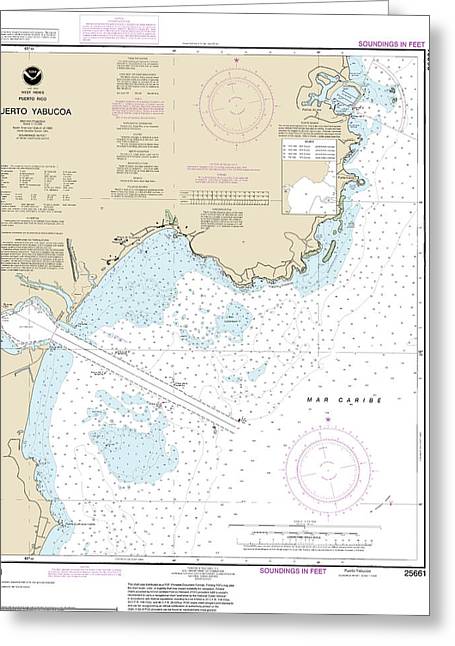 Nautical Chart-25661 Puerto Yabucoa - Greeting Card