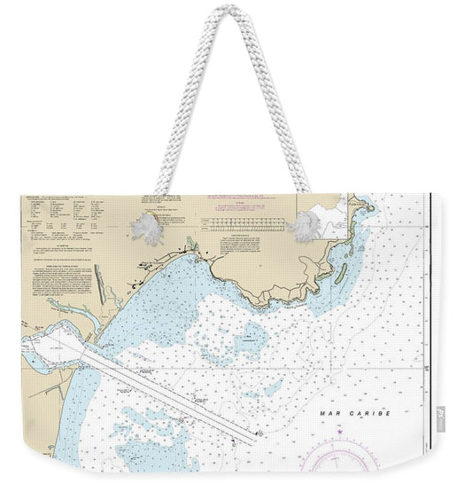 Nautical Chart-25661 Puerto Yabucoa - Weekender Tote Bag