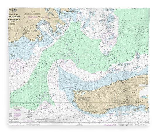 Nautical Chart 25664 Pasaje De Vieques Radas Roosevelt Blanket