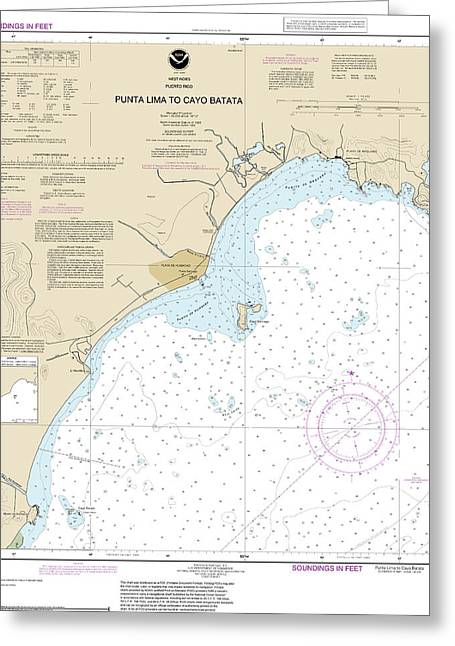 Nautical Chart-25665 Punta Lima-cayo Batata - Greeting Card