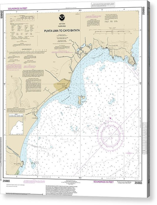 Nautical Chart-25665 Punta Lima-Cayo Batata  Acrylic Print