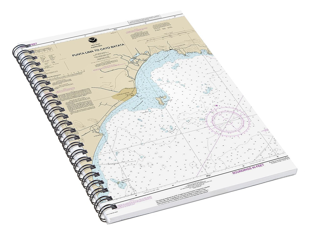 Nautical Chart-25665 Punta Lima-cayo Batata - Spiral Notebook