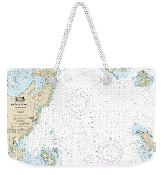 Nautical Chart-25667 Bahia De Fajardo-approaches - Weekender Tote Bag