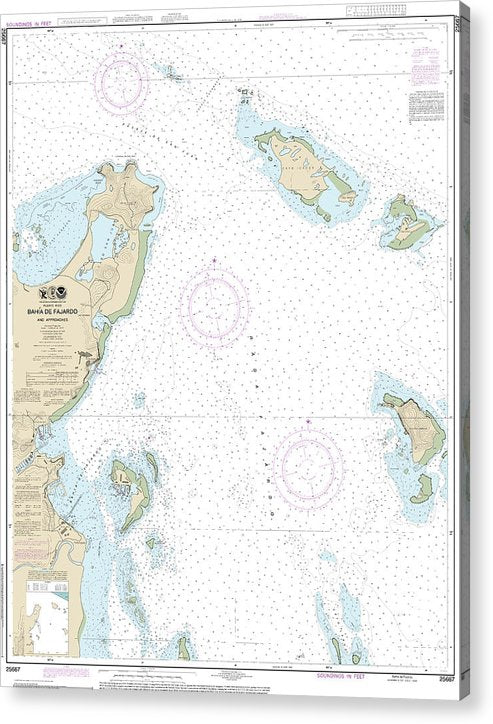 Nautical Chart-25667 Bahia De Fajardo-Approaches  Acrylic Print