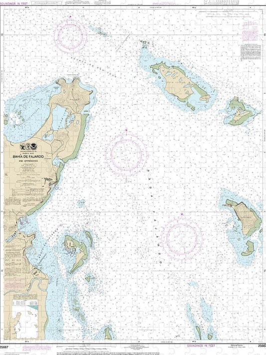 Nautical Chart 25667 Bahia De Fajardo Approaches Puzzle
