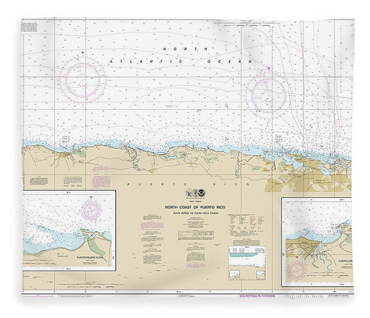 Nautical Chart 25668 North Coast Puerto Rico Punta Penon Punta Vacia Talega, Puerto Arecibo, Puerto Palmas Altas Blanket